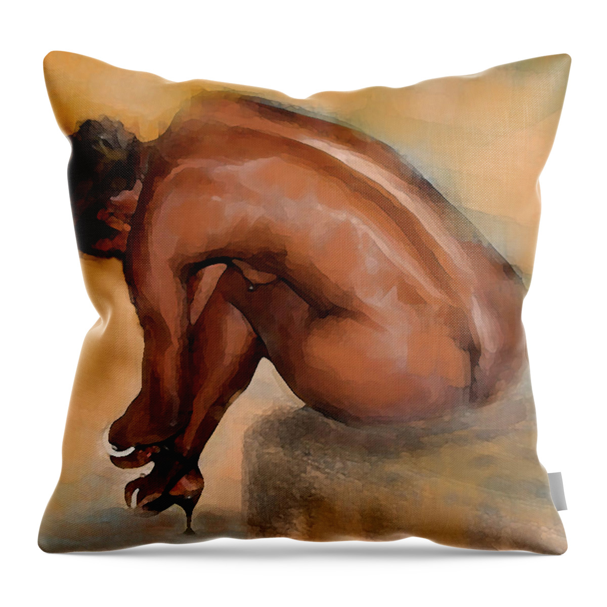 Prints Throw Pillow featuring the painting Edge Of Seduction by Iconic Images Art Gallery David Pucciarelli