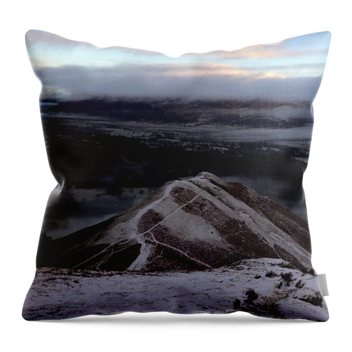 Nature Throw Pillow featuring the photograph Edge over the valley view by Lukasz Ryszka