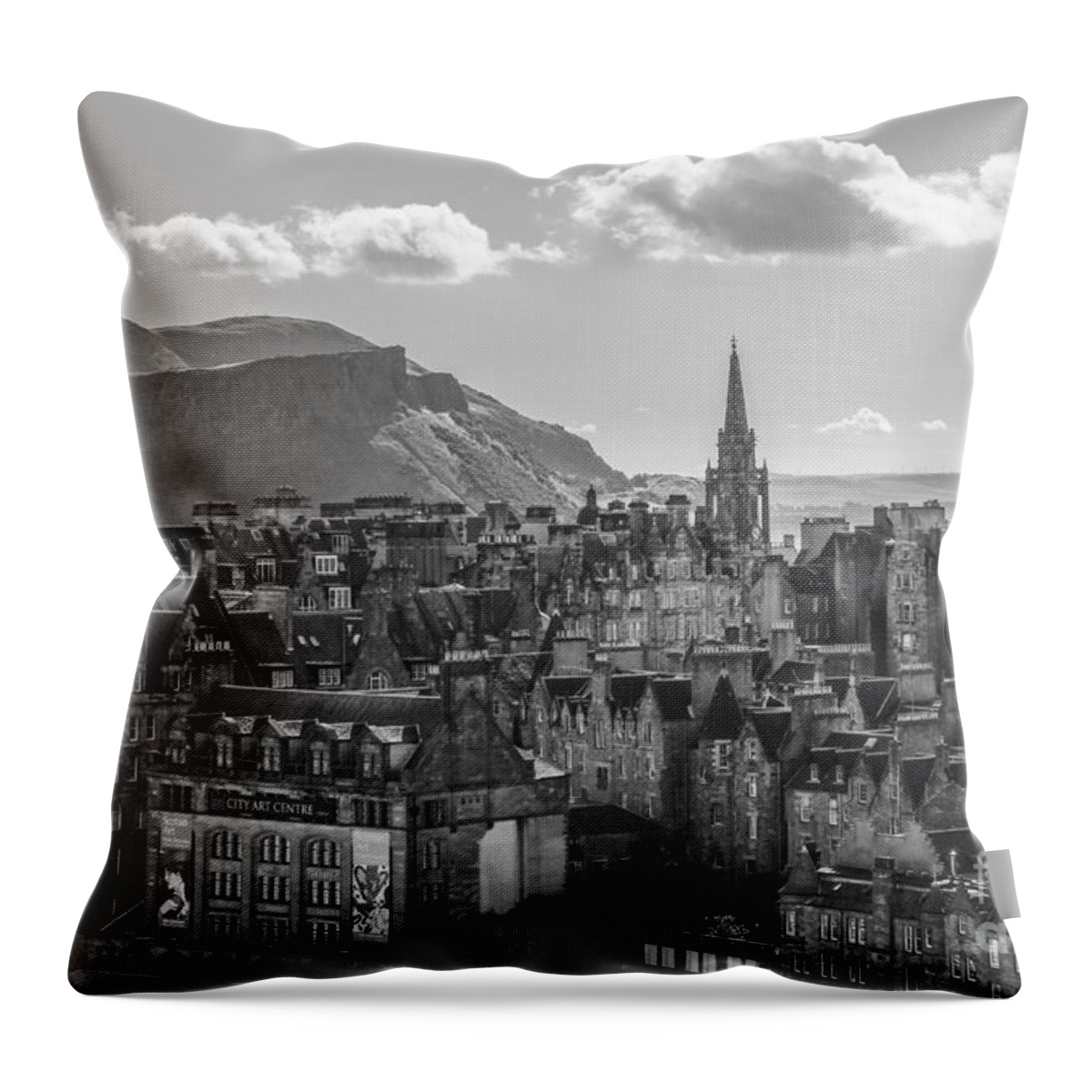 Edinburgh Throw Pillow featuring the photograph Edinburgh - Arthur's Seat by Amy Fearn