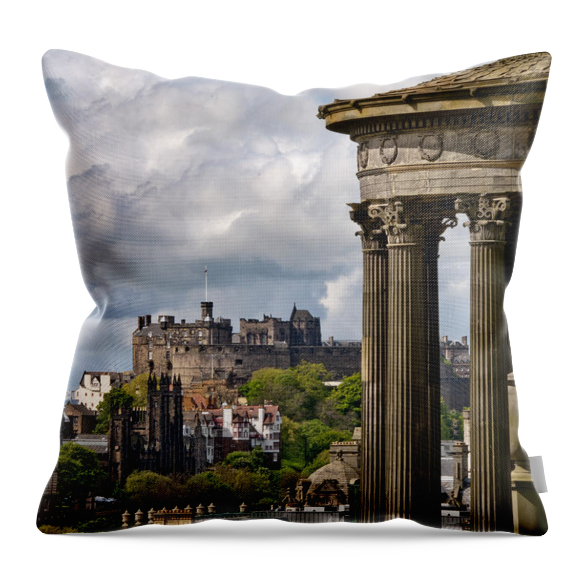 Edinburgh Throw Pillow featuring the photograph Edinburgh Castle by Marion Galt
