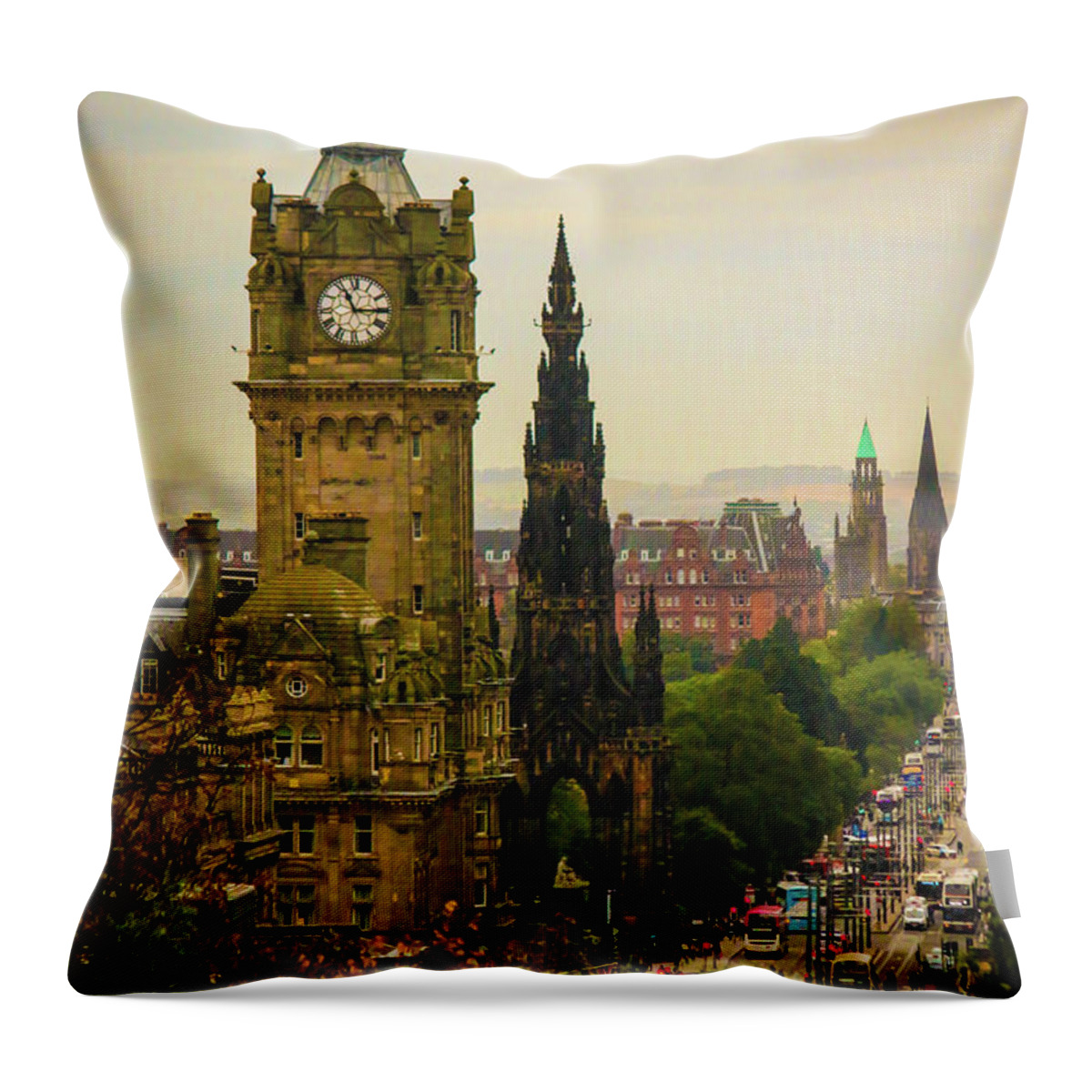 Edinburgh Throw Pillow featuring the photograph Edinburgh from Calton Hill by Veronica Batterson
