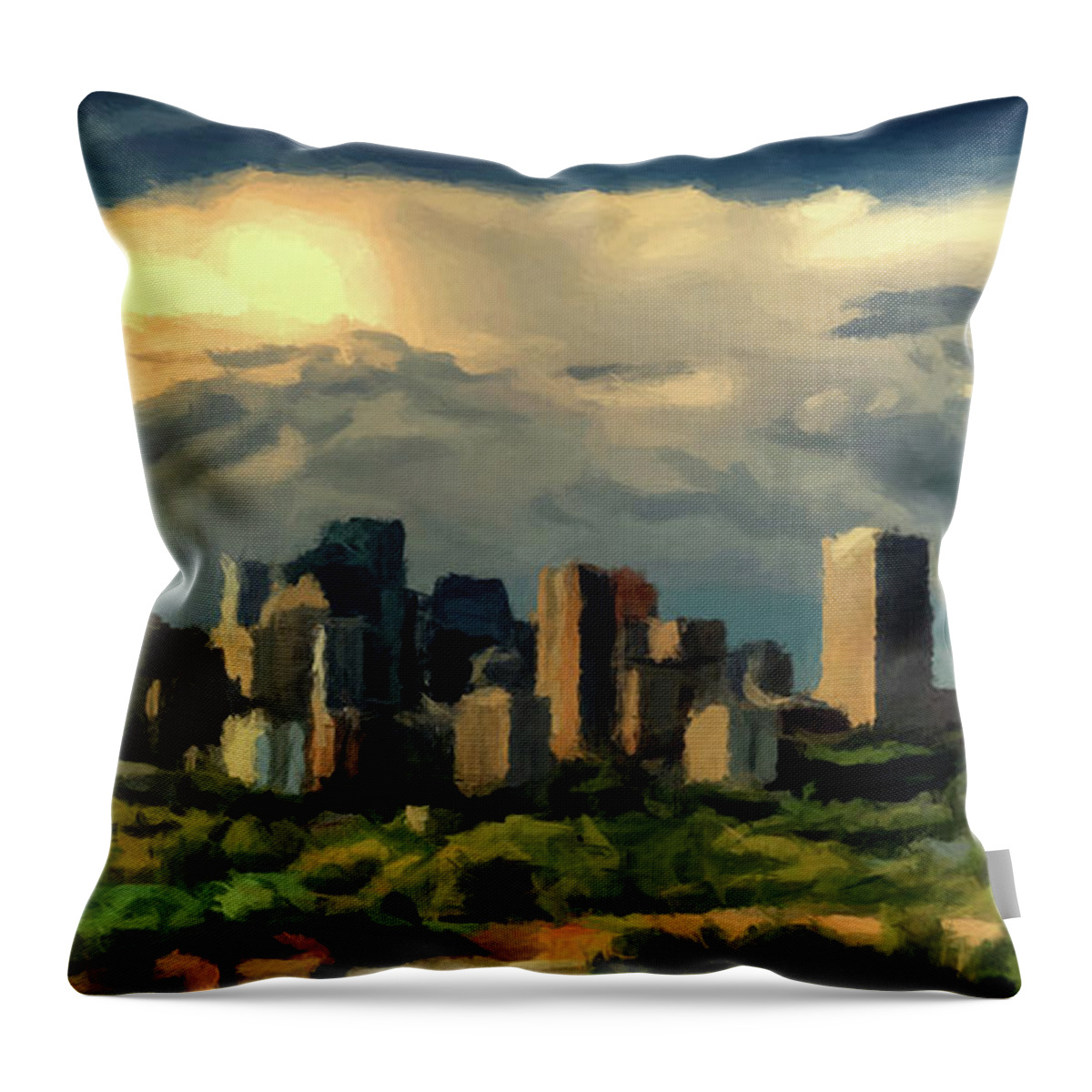 Edmonton Throw Pillow featuring the photograph Edmonton Skyline by David Dehner