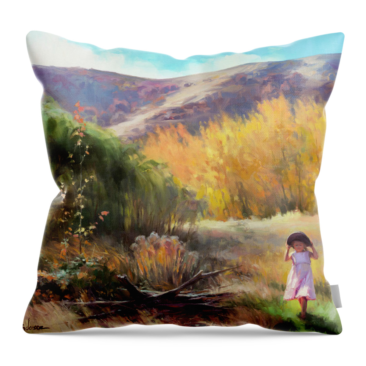 Country Throw Pillow featuring the painting Effervescence by Steve Henderson