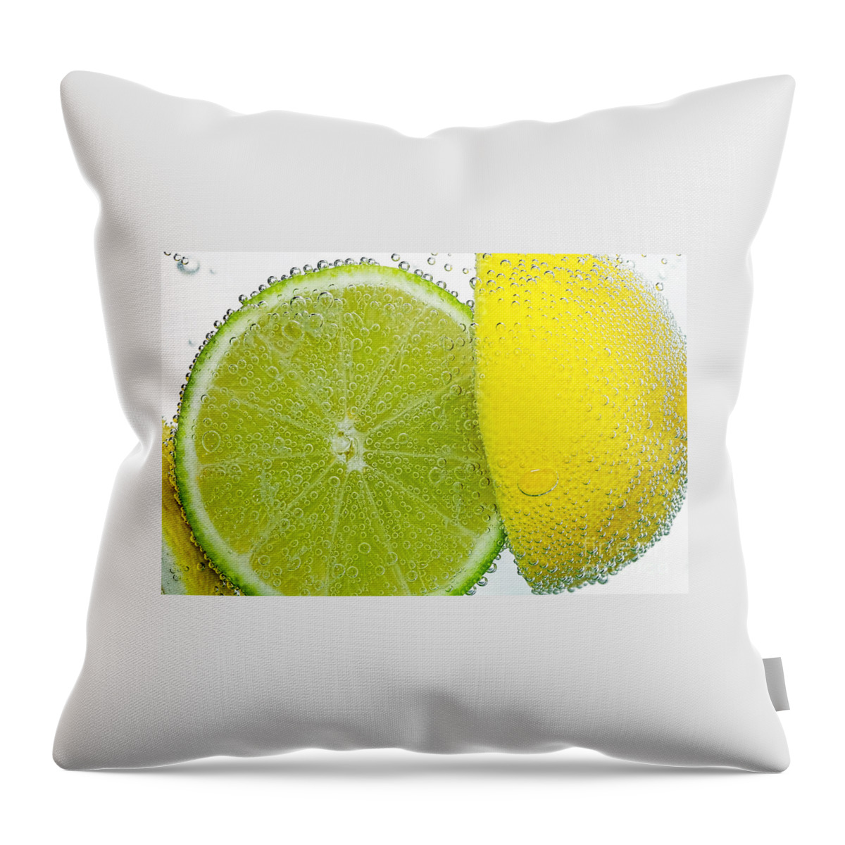 Effervescent Lime And Lemon Throw Pillow featuring the photograph Effervescent Lime and Lemon by Kaye Menner by Kaye Menner