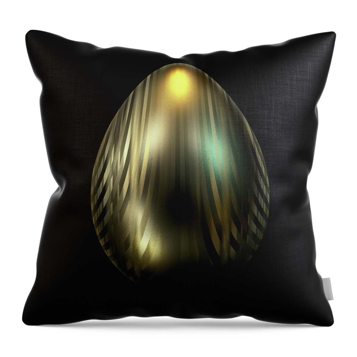 Series Throw Pillow featuring the digital art Egg with Lines of Gold by Hakon Soreide