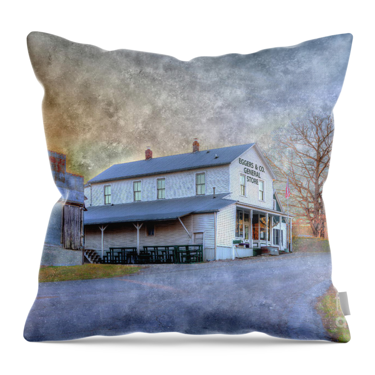 General Store Throw Pillow featuring the photograph Eggers and Company General Store by Larry Braun