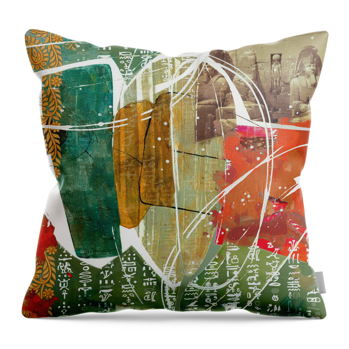 Egypt Throw Pillow featuring the painting Egyptian Culture 73b by Maryam Mughal
