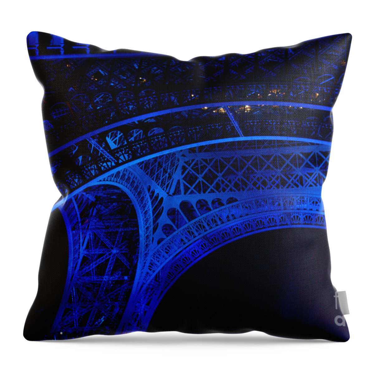 Eiffel Tower Throw Pillow featuring the photograph Eiffel Blue by Christine Jepsen