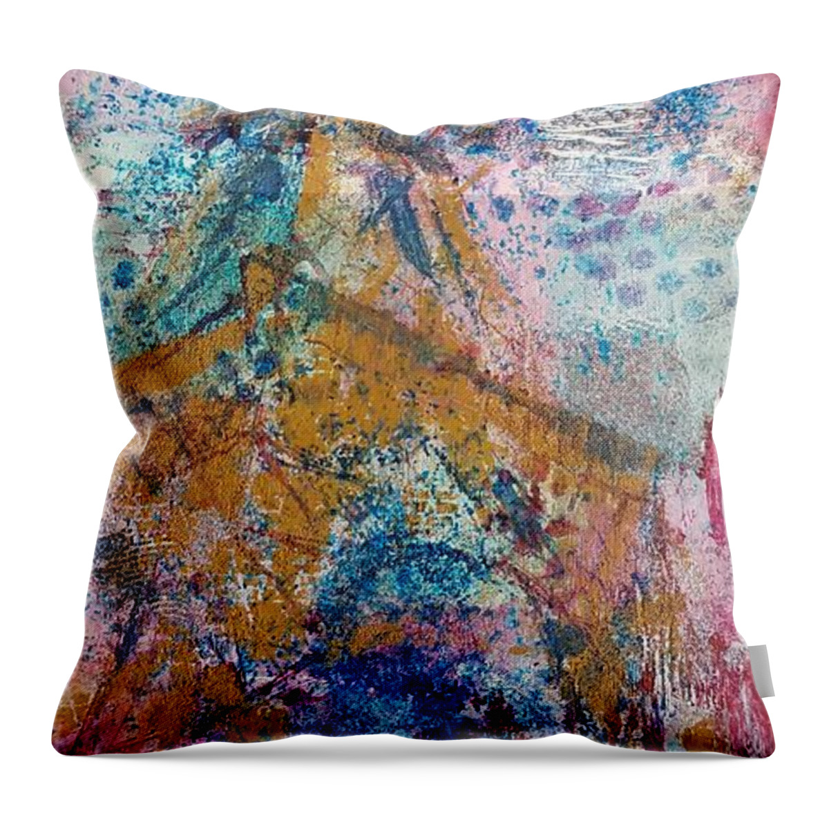Graffiti Throw Pillow featuring the painting Eiffel Tower is the stairway to heaven by Lisa Debaets