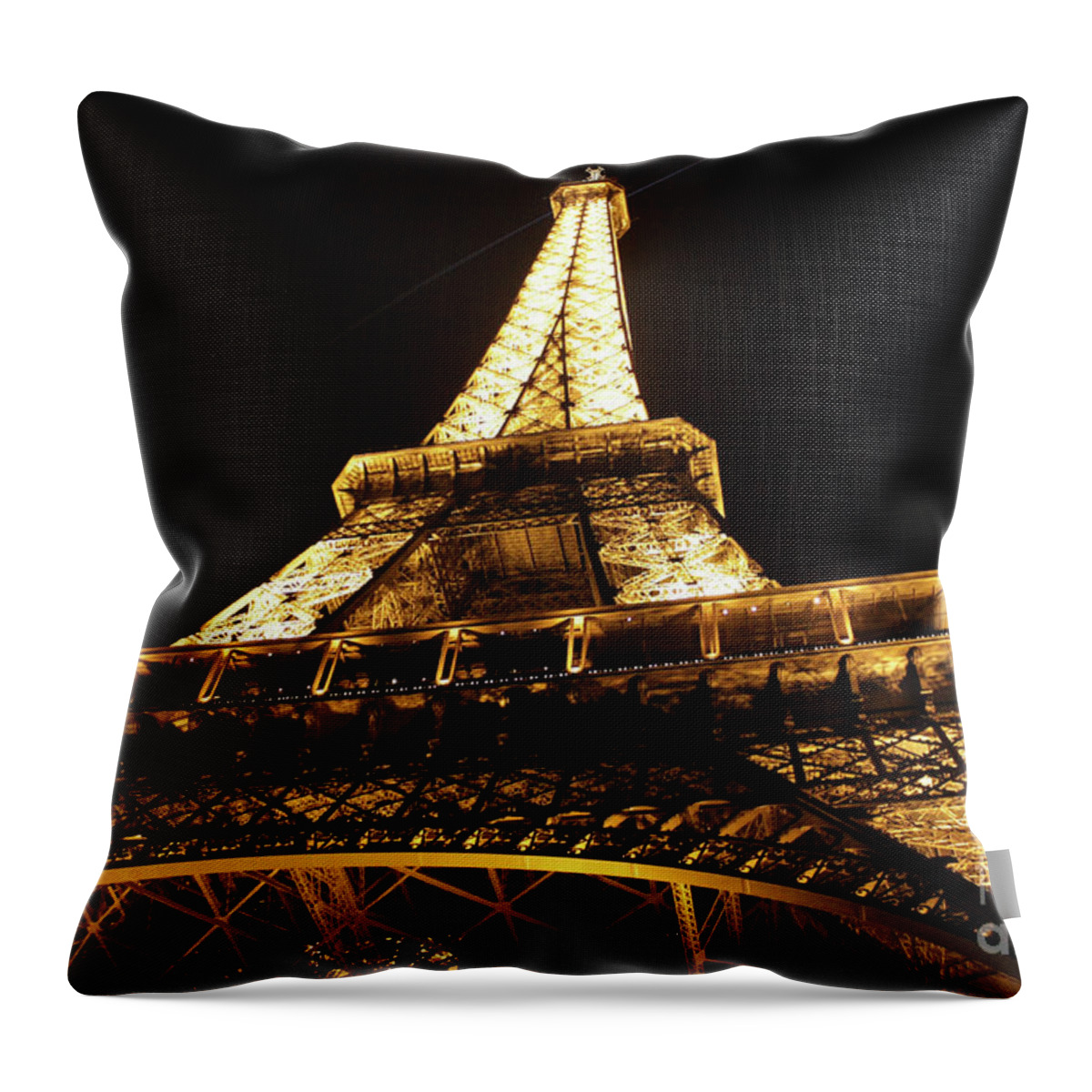 Photography Throw Pillow featuring the photograph Eiffel Tower At Night by MGL Meiklejohn Graphics Licensing