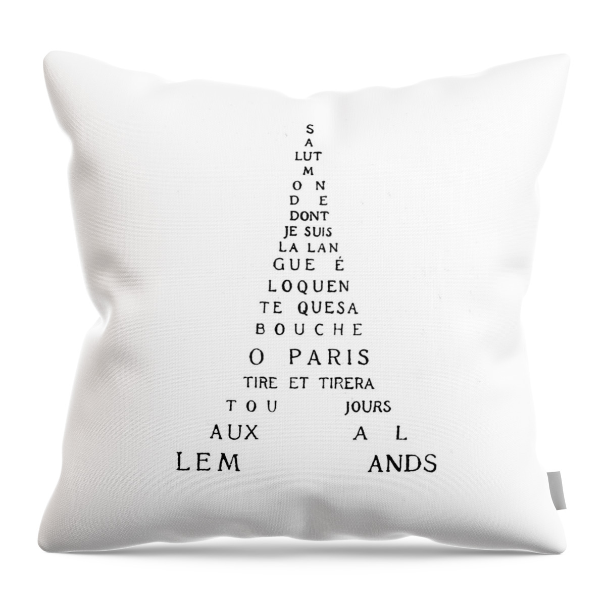 Eiffel Tower Throw Pillow featuring the drawing Eiffel Tower by Guillaume Apollinaire