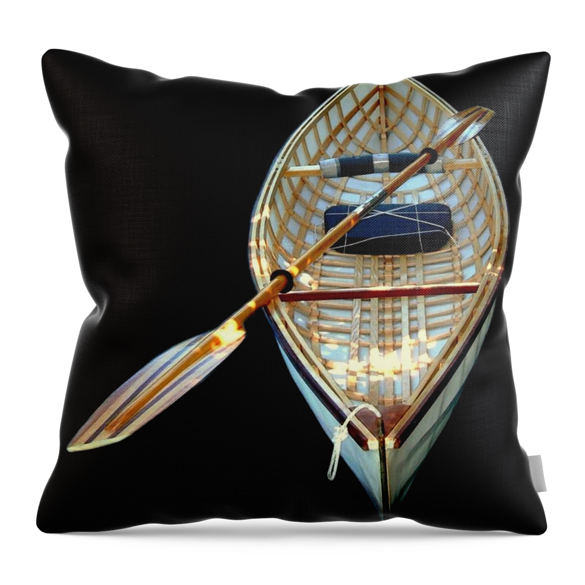 Canoe Throw Pillow featuring the digital art Eileen's Canoe by Dale  Ford