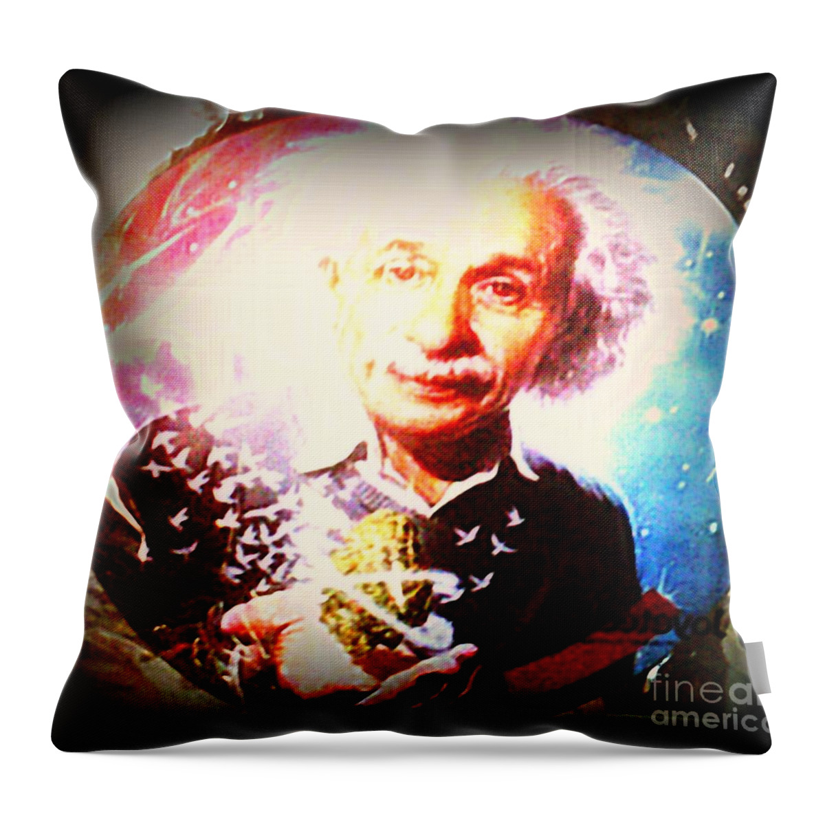  Throw Pillow featuring the photograph Einstein on Pot by Kelly Awad
