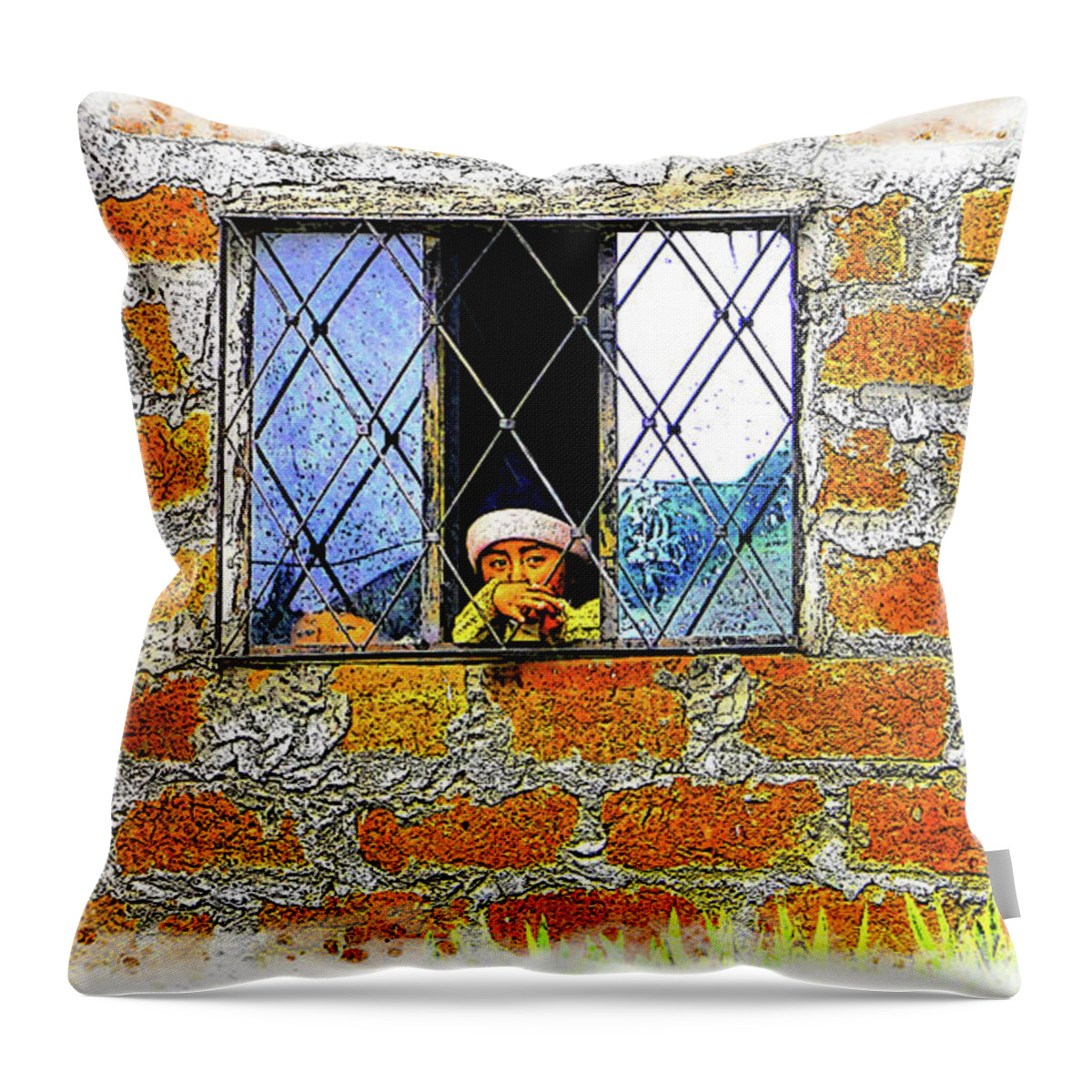 Expression Throw Pillow featuring the photograph El Altar Kid 872 by Al Bourassa