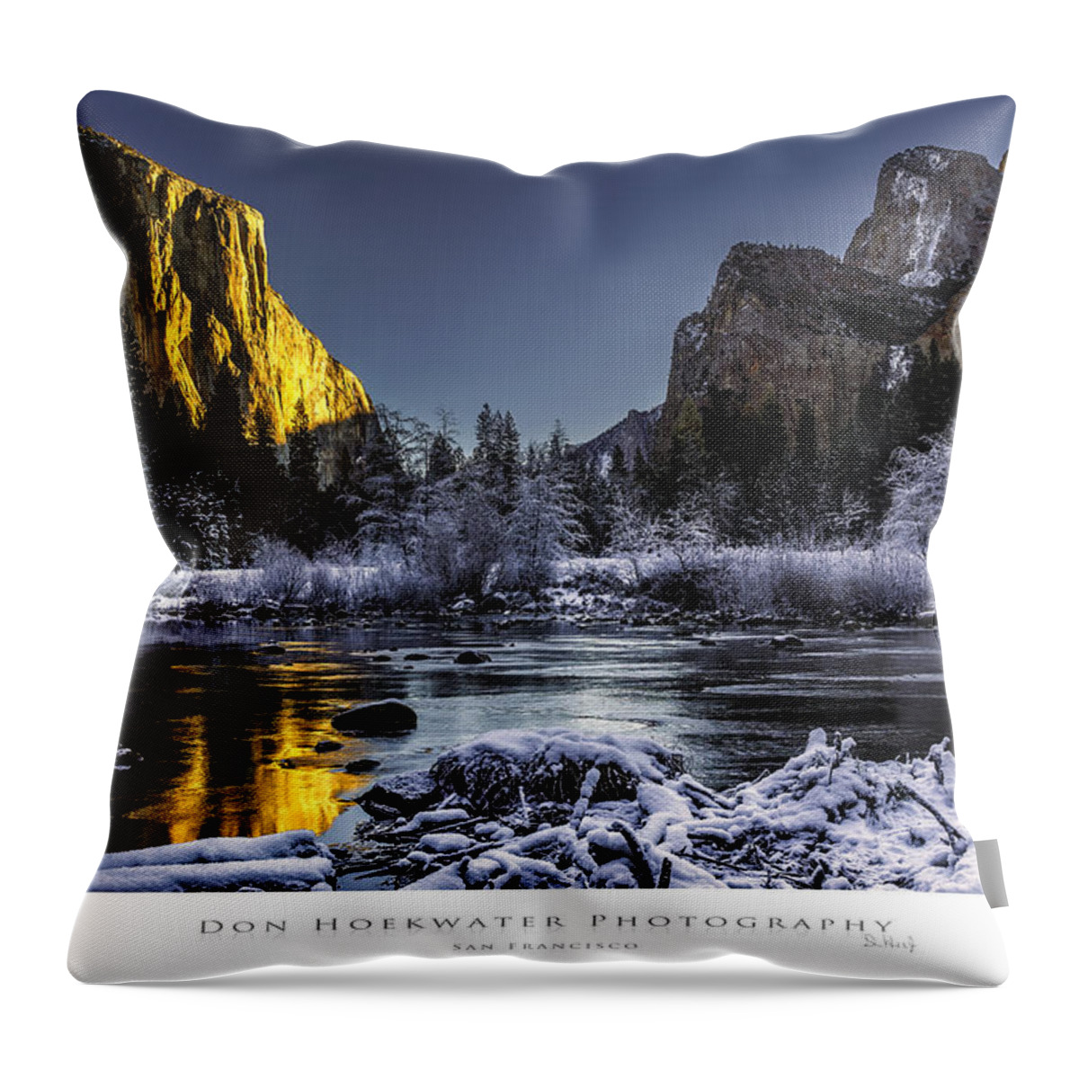 Yosemite Throw Pillow featuring the photograph El Cap at Sunrise by Don Hoekwater Photography
