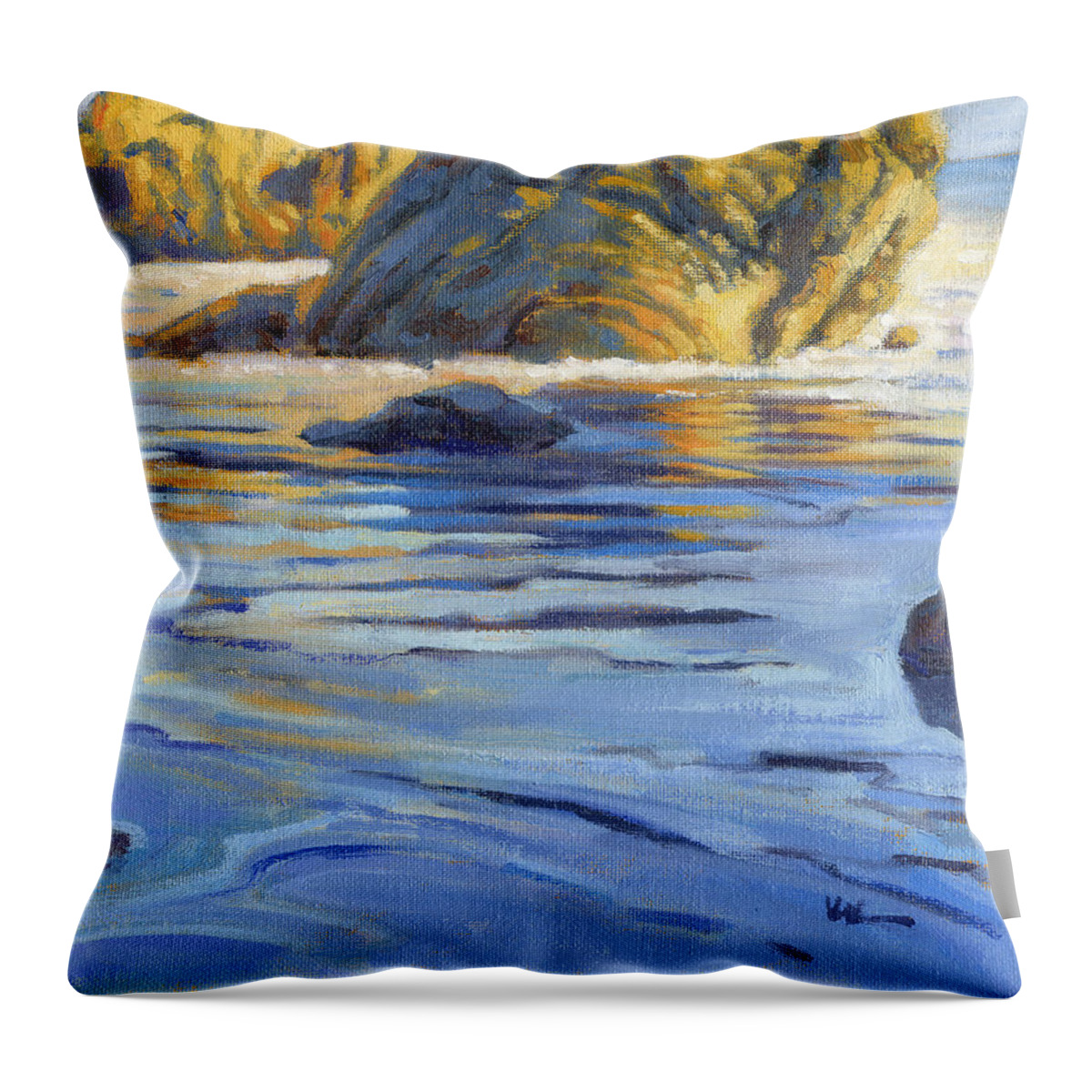 El Throw Pillow featuring the painting Pacific Reflections 2 by Konnie Kim