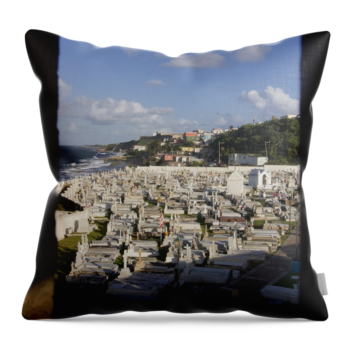 El Morro Throw Pillow featuring the photograph El Morro Cemetery framed by Sven Brogren