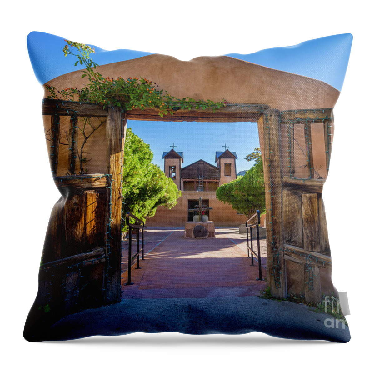 America Throw Pillow featuring the photograph El Santuario de Chimayo by Inge Johnsson