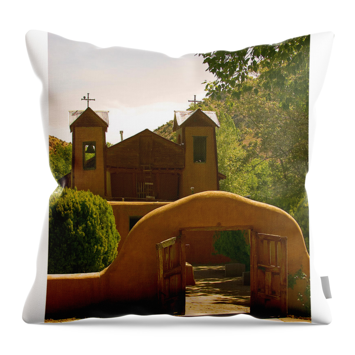 Chimayo Throw Pillow featuring the photograph El Santuario de Chimayo by R Thomas Berner