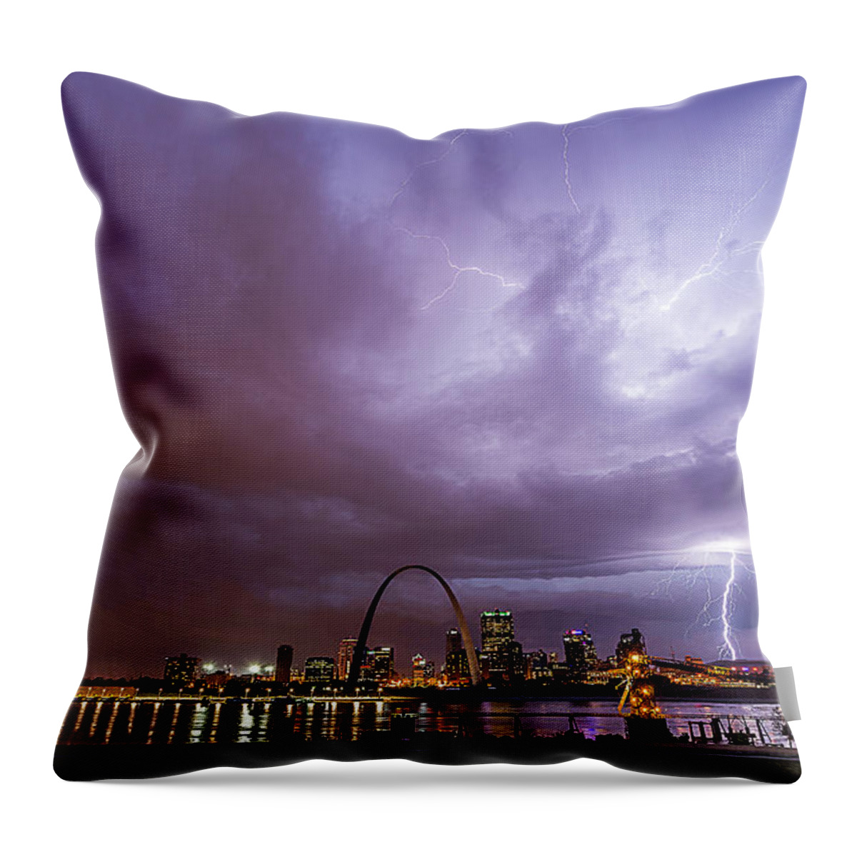 St. Louis Throw Pillow featuring the photograph Electric Gateway by Marcus Hustedde
