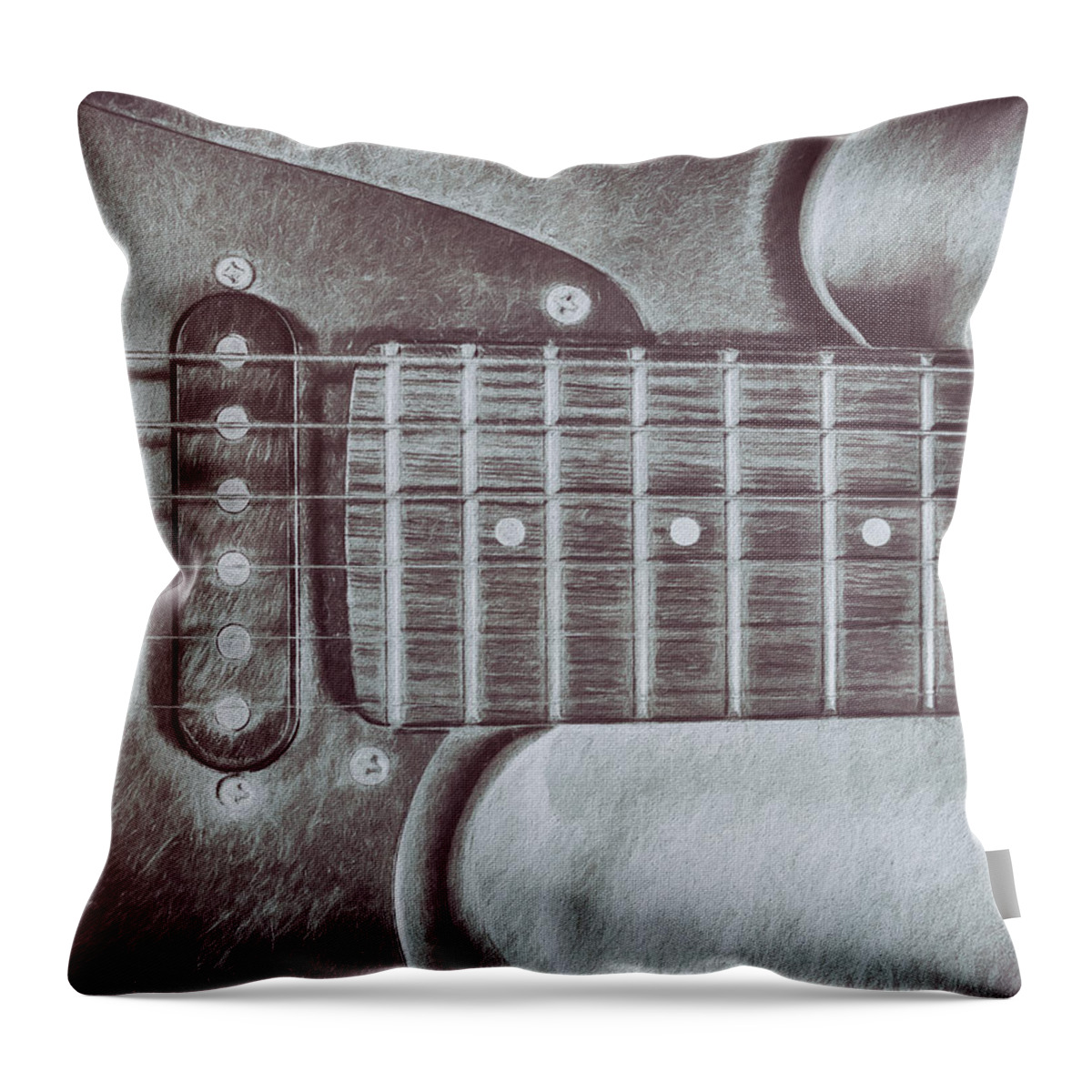 Scott Norris Photography Throw Pillow featuring the photograph Electric Guitar by Scott Norris