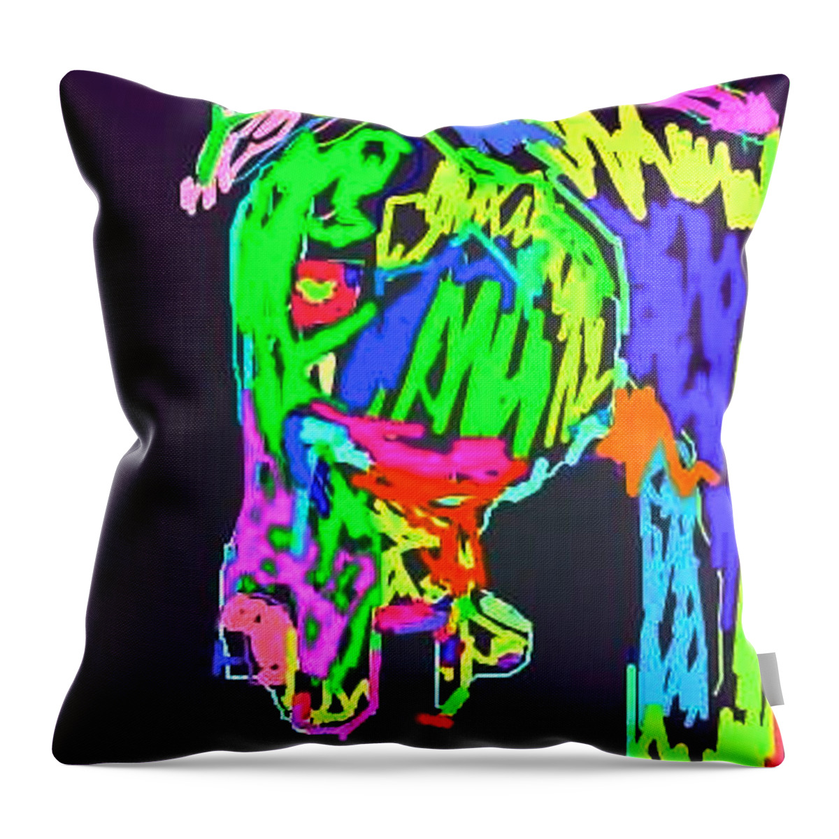 Digital Throw Pillow featuring the digital art Electric Horse by Bern Miller