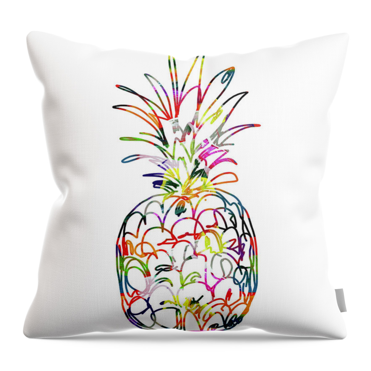 Pineapple Throw Pillow featuring the digital art Electric Pineapple - Art by Linda Woods by Linda Woods