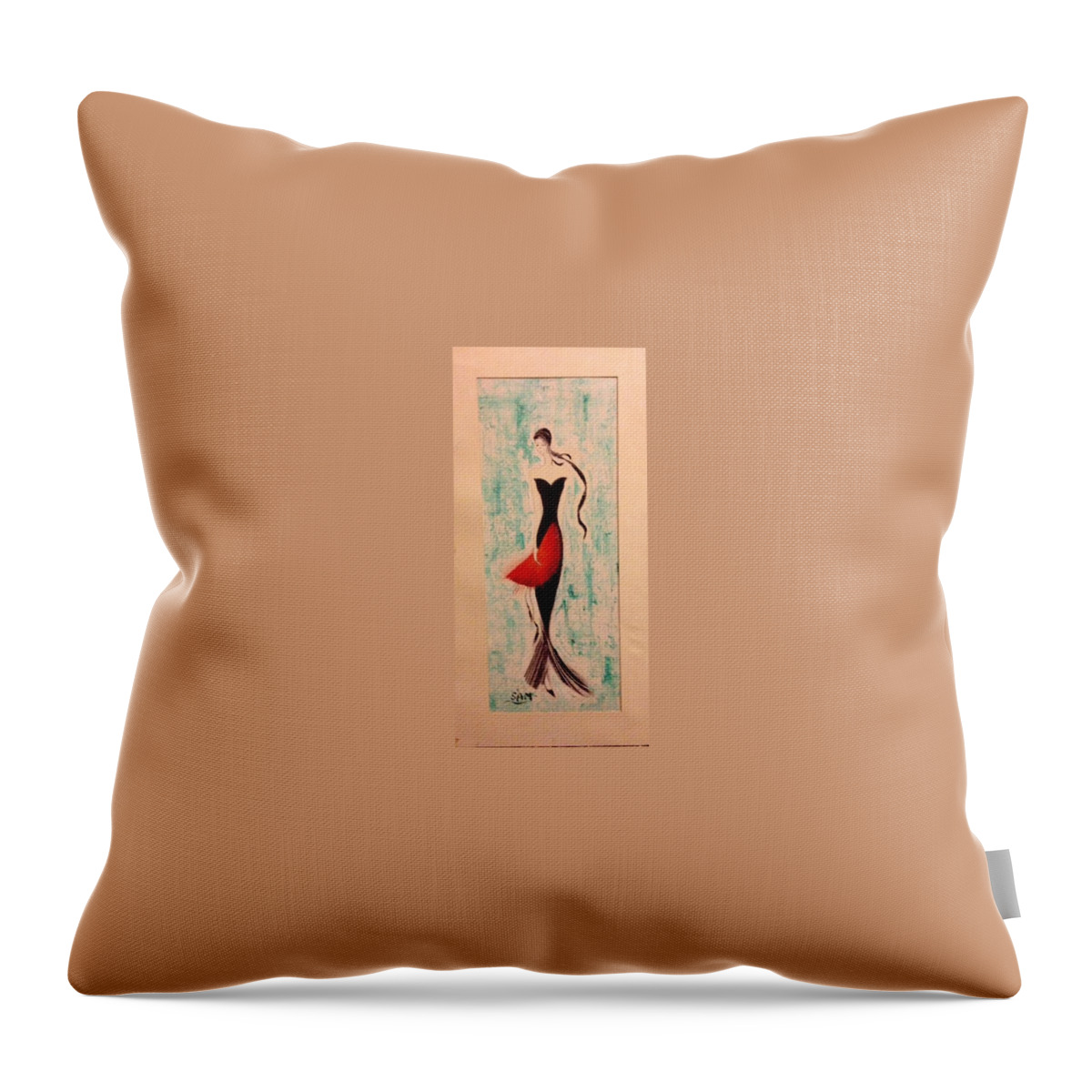 Oil Throw Pillow featuring the painting Elegance by Sam Shaker