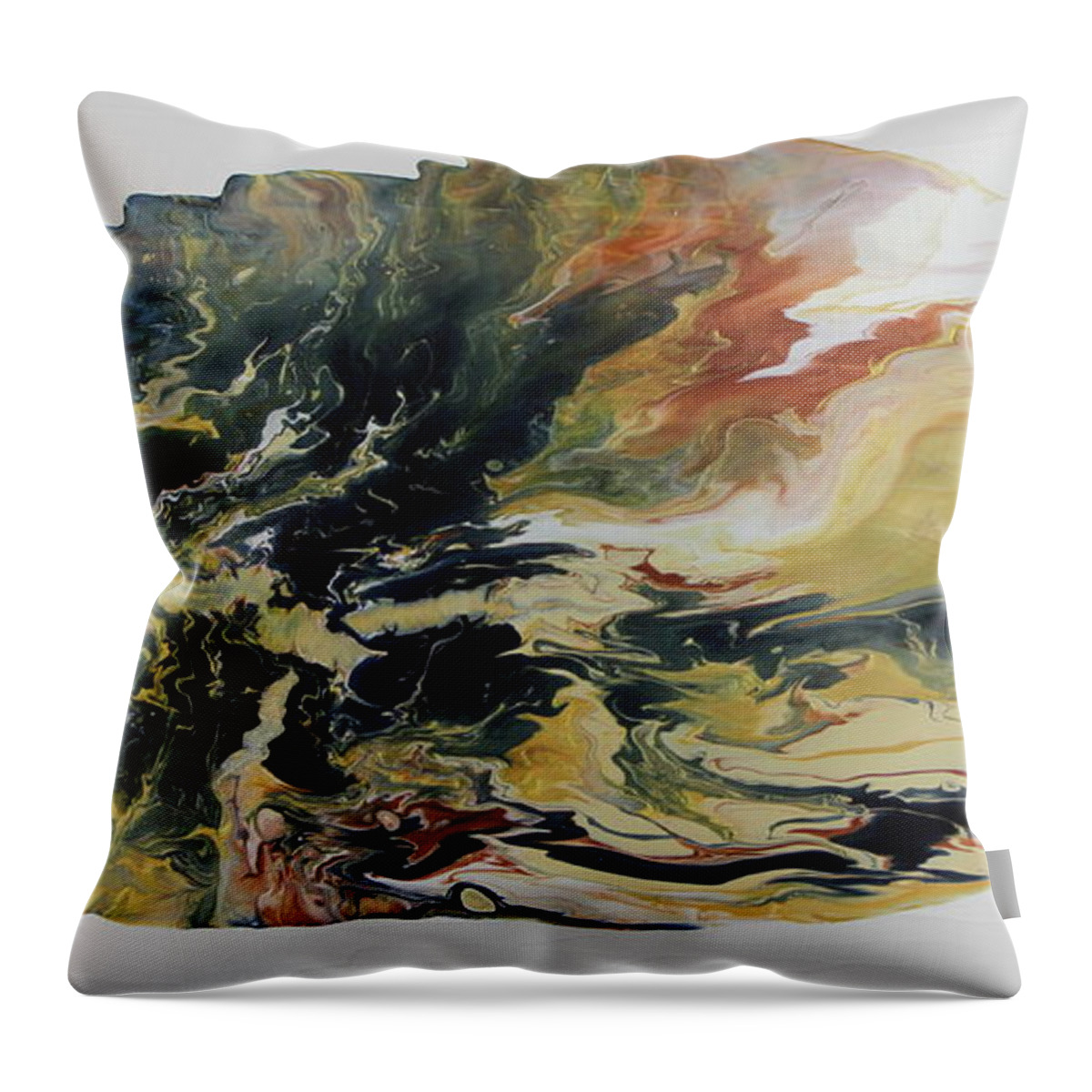 Abstract Throw Pillow featuring the painting Elemental 1 by Madeleine Arnett