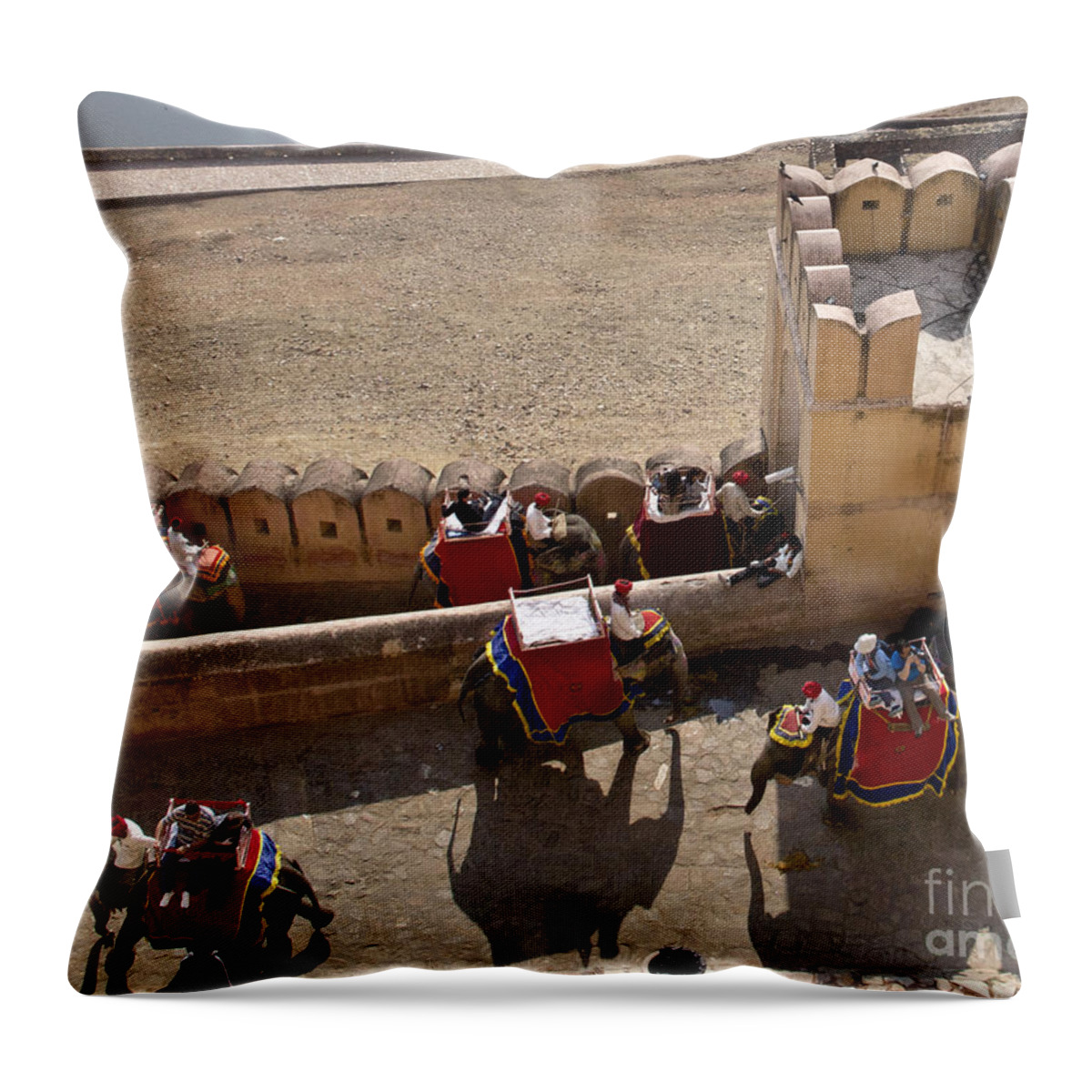 Elephant Throw Pillow featuring the photograph Elephant Ride 3 by Elena Perelman