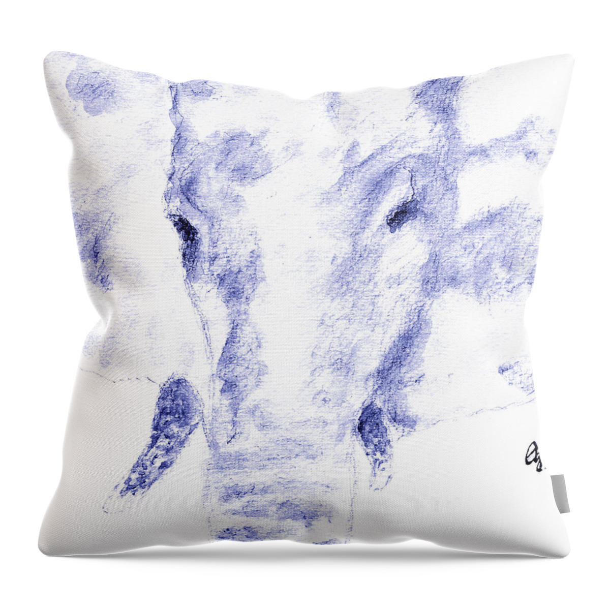 Elephant Throw Pillow featuring the painting Elephant Strong by Stephanie Agliano