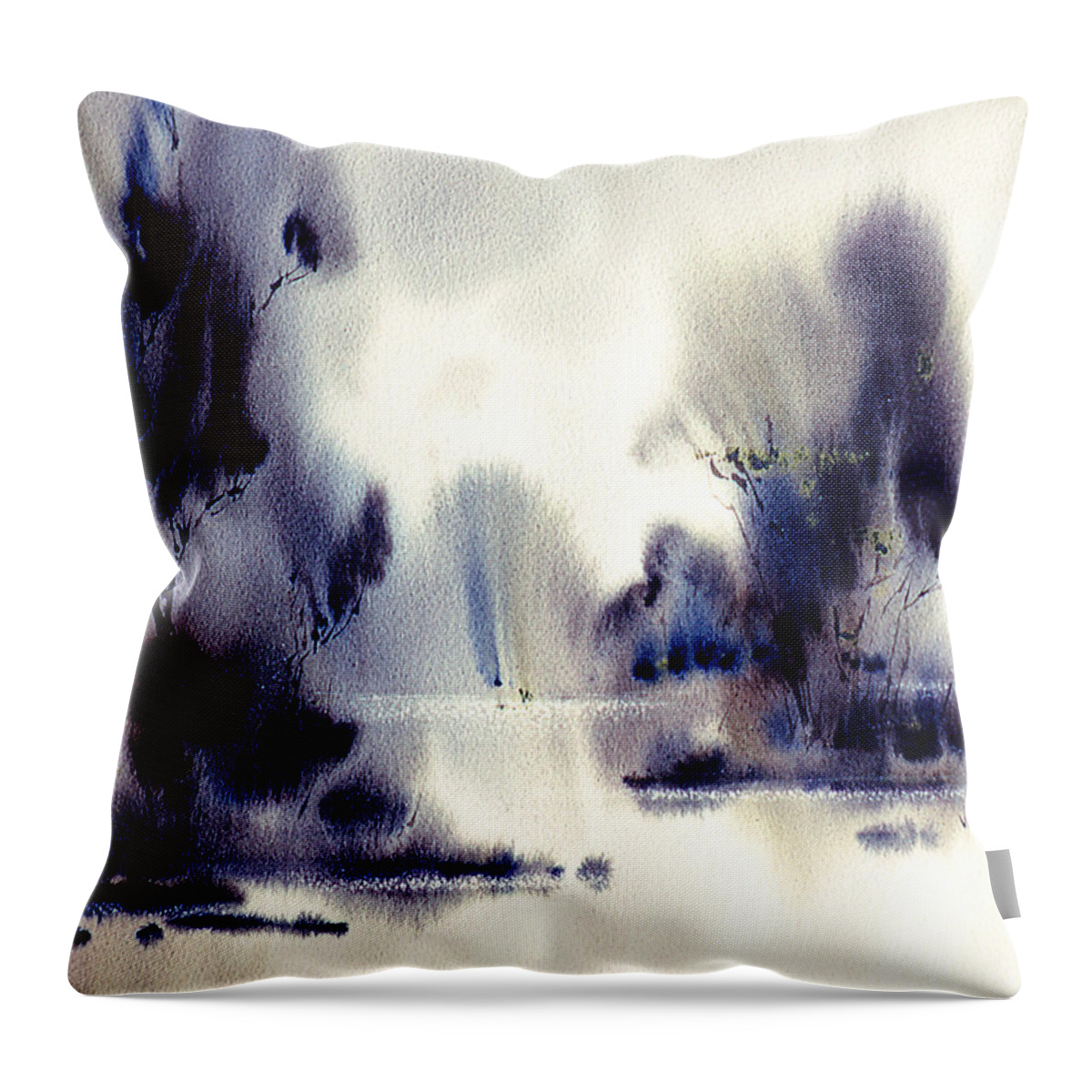 Lake Throw Pillow featuring the painting Eleven Months by Jacob Krapowicz