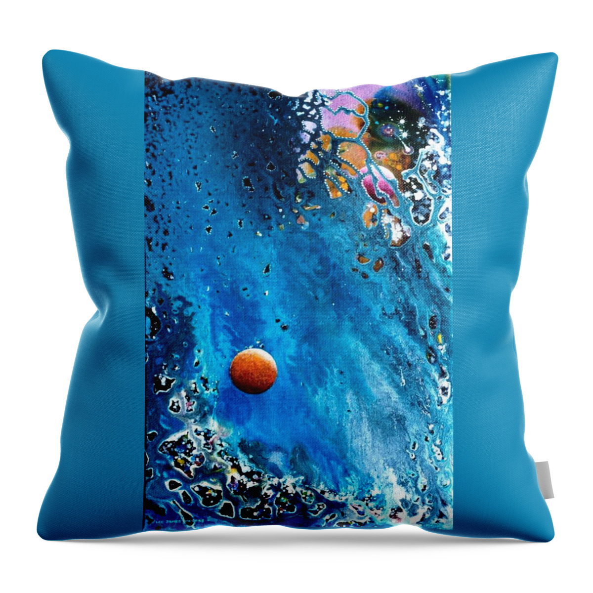 Spiritual Throw Pillow featuring the painting Elicpse of the Twin Moons by Lee Pantas