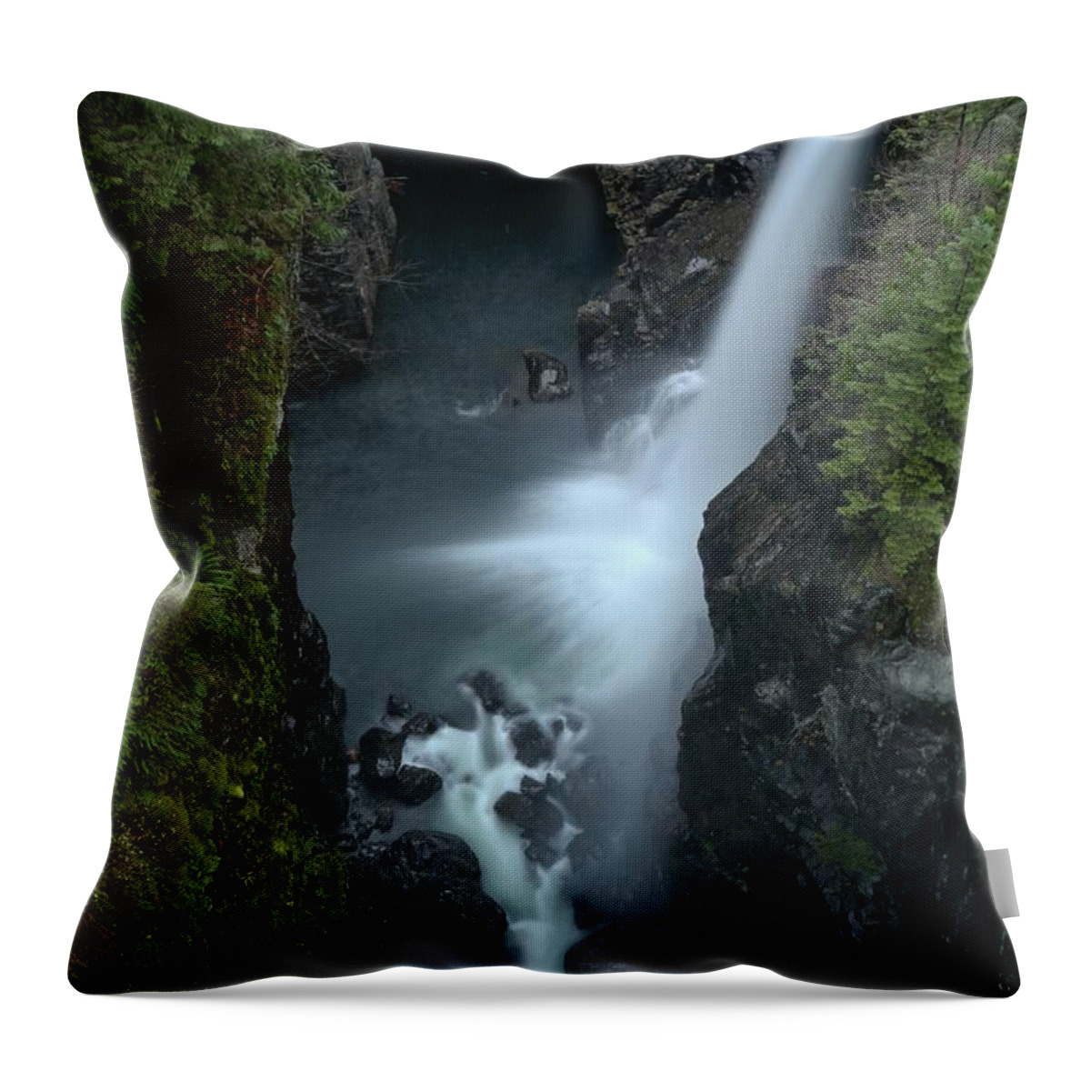 Elk Falls Throw Pillow featuring the photograph Elk Falls British Columbia by Adam Jewell