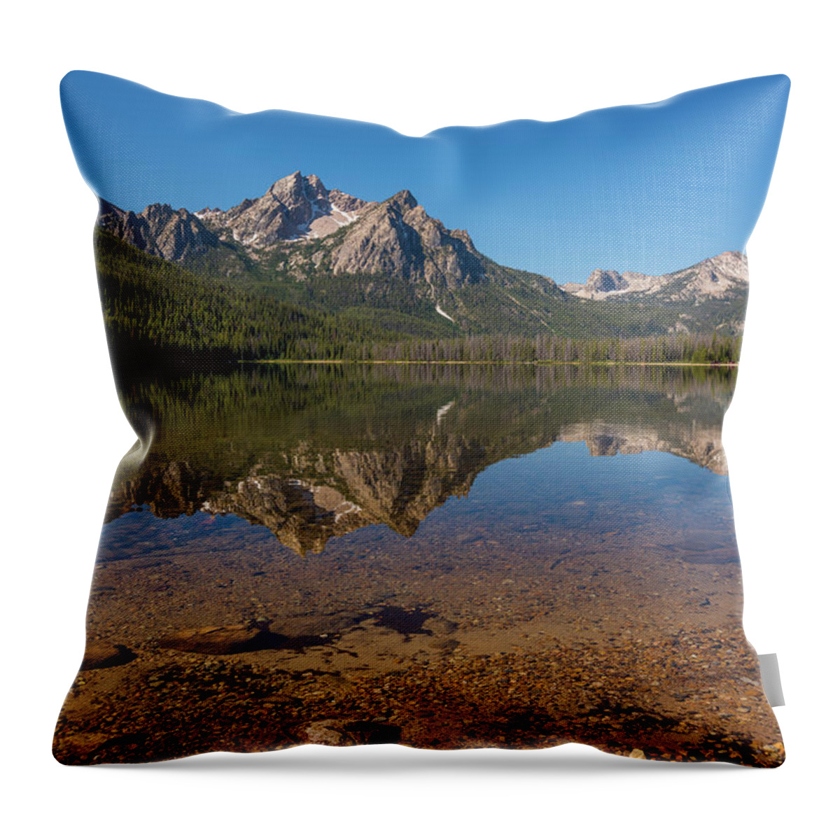Brenda Jacobs Fine Art Throw Pillow featuring the photograph Elk Mountain Reflections by Brenda Jacobs