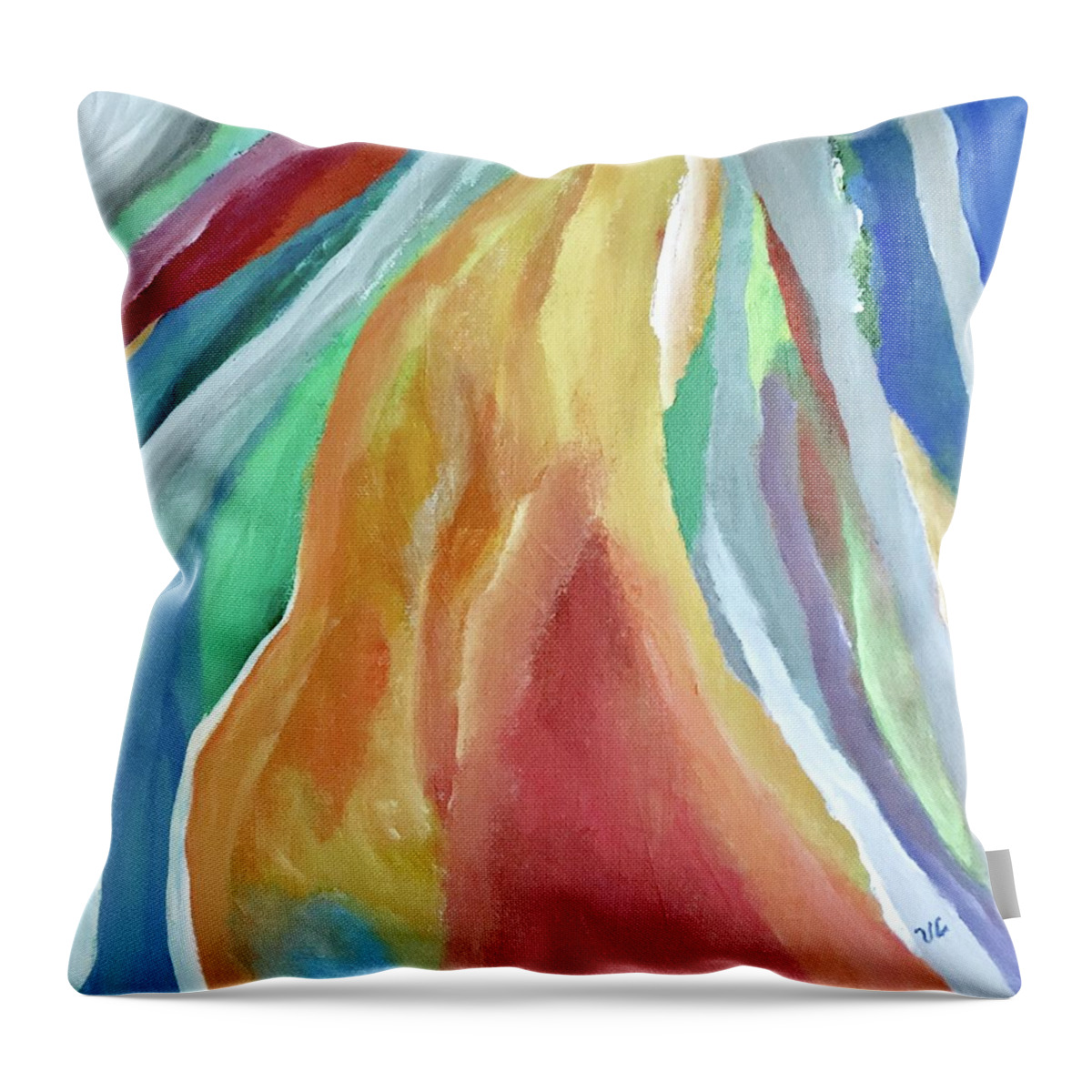 Feminine Throw Pillow featuring the painting Elle by Victoria Lakes