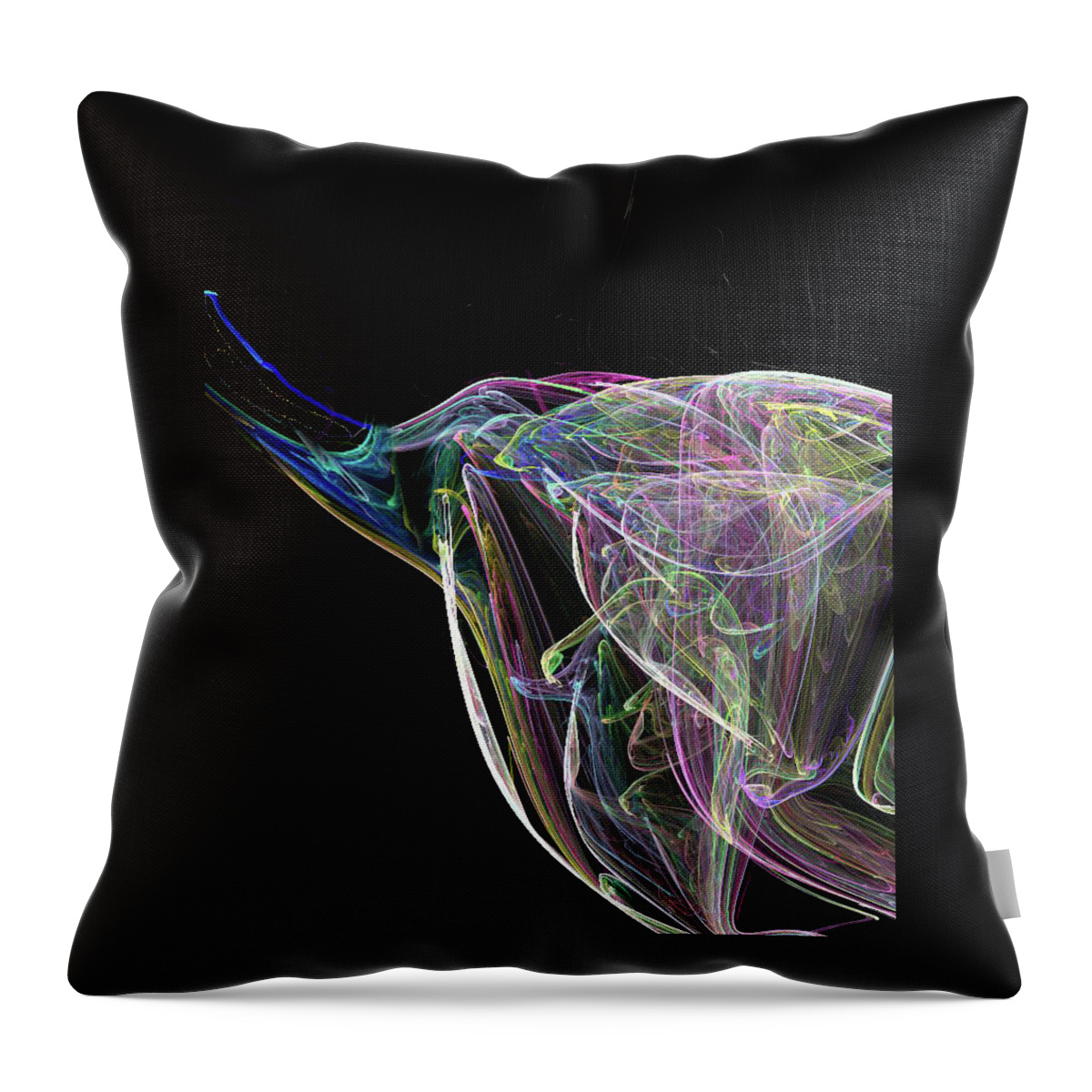 Space Throw Pillow featuring the digital art Elle-phant In Black by Kelly Dallas