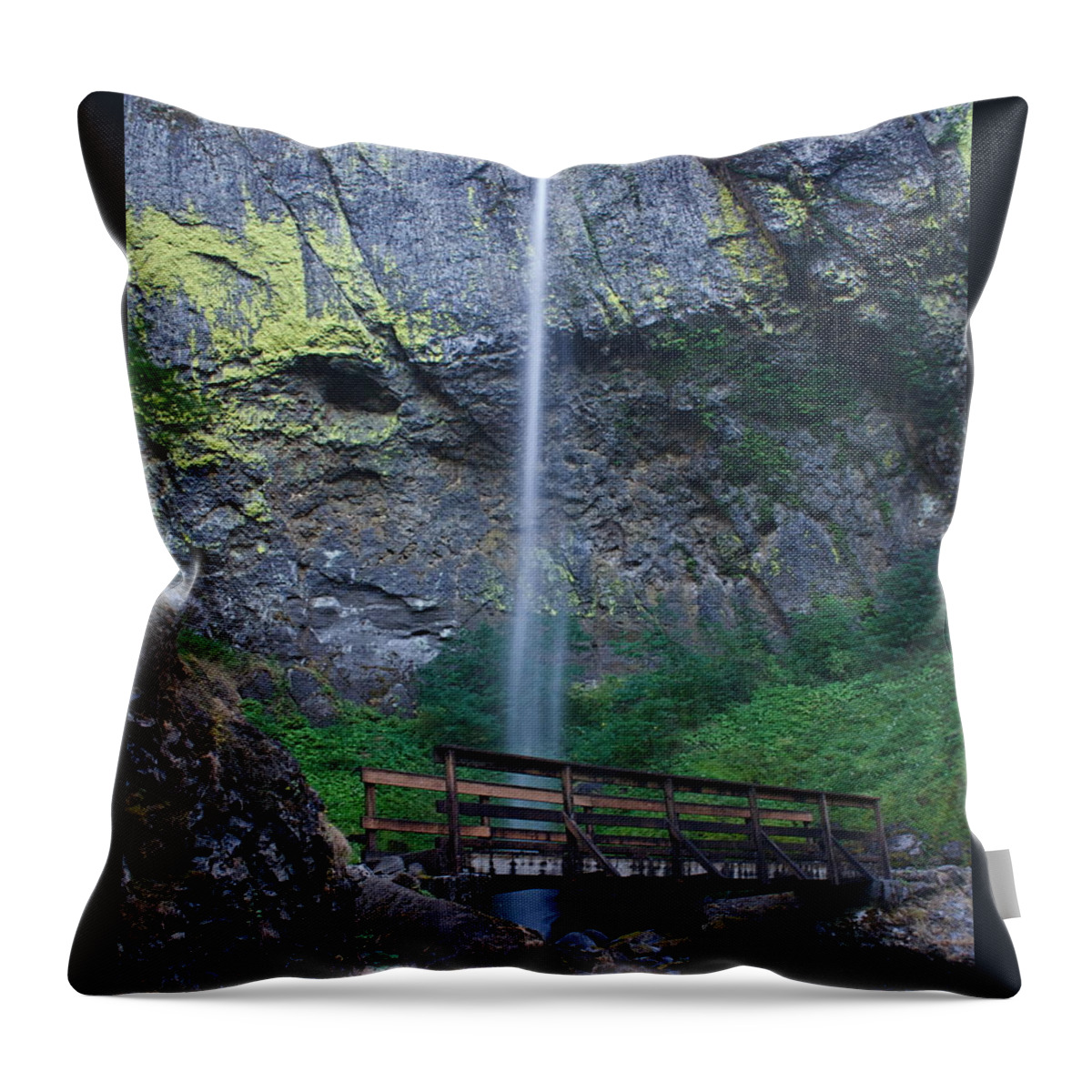 Elowah Throw Pillow featuring the photograph Elowah Falls by Todd Kreuter