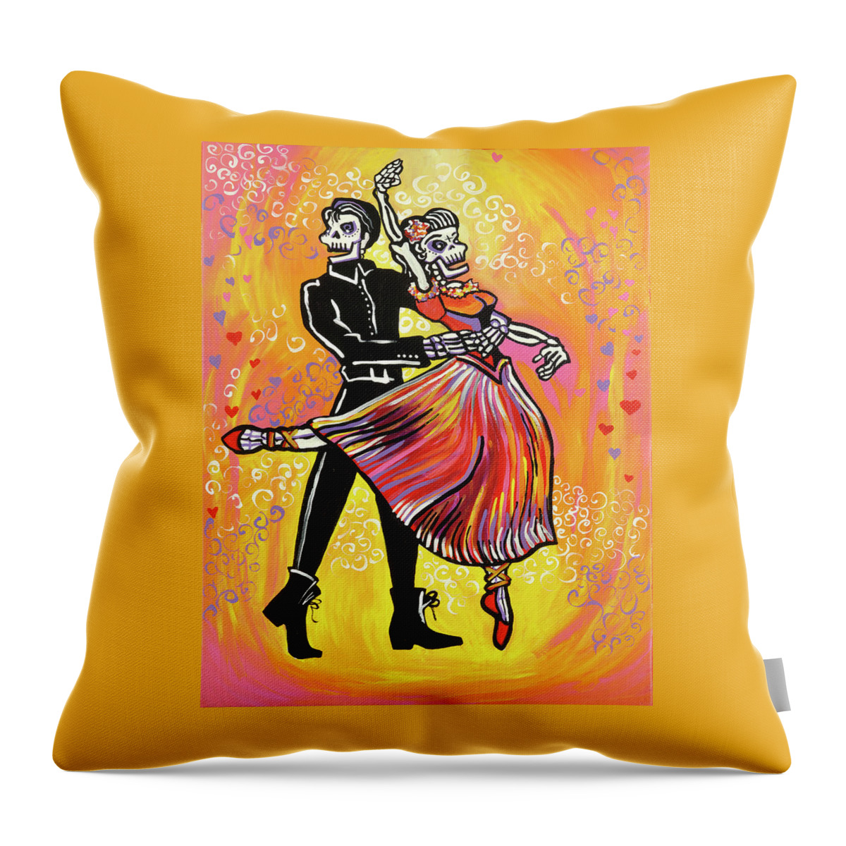 Mardiclaw Throw Pillow featuring the painting Elvis And The Swan by Mardi Claw