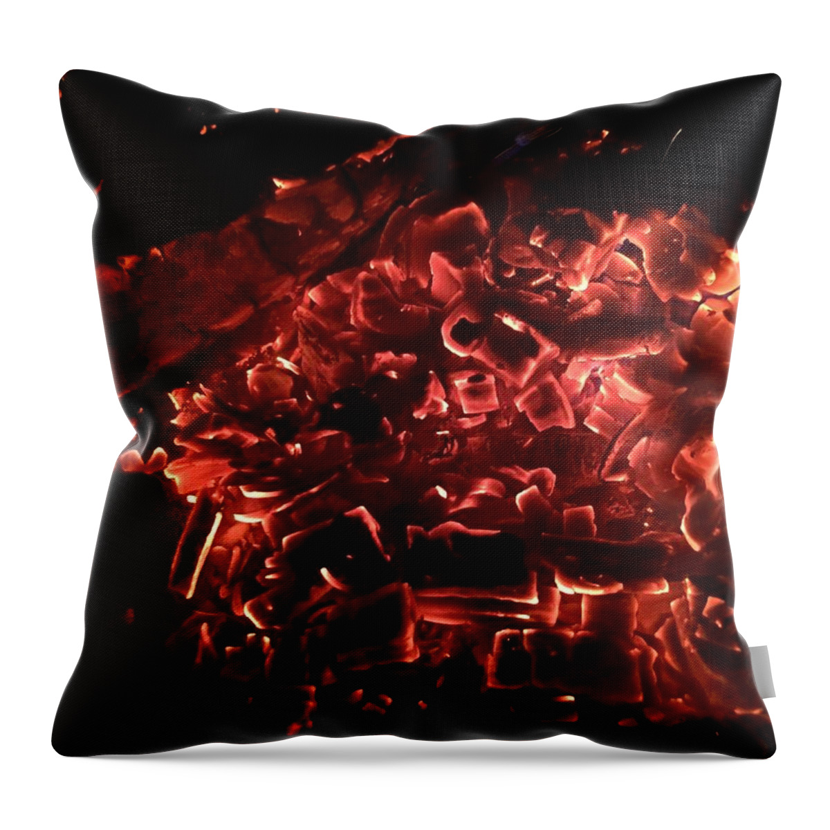 Fire Embers Throw Pillow featuring the photograph Embers on the Bay by Paula Brown