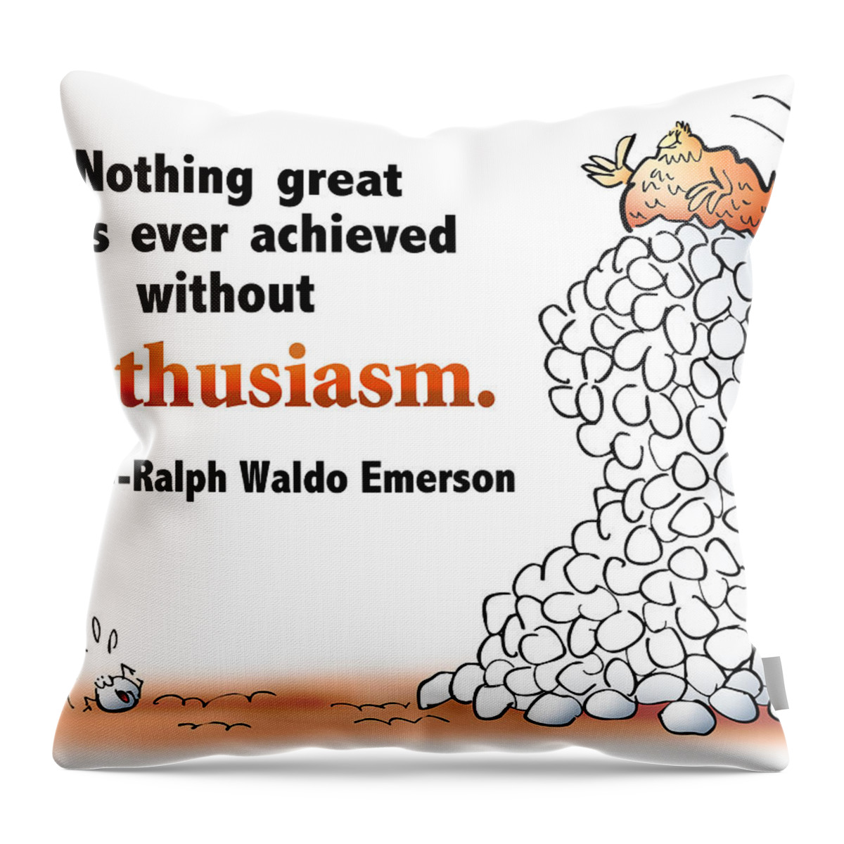 Hen Throw Pillow featuring the digital art Embrace Enthusiasm by Mark Armstrong