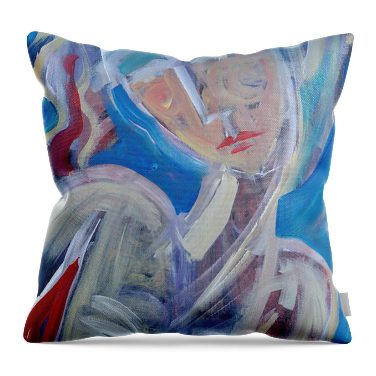 Woman Throw Pillow featuring the painting Embrace Me by Tim Nyberg