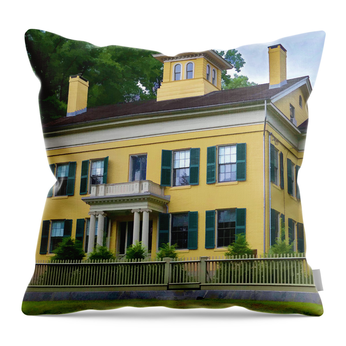 New England Throw Pillow featuring the photograph Emily Dickinson House by David Thompsen