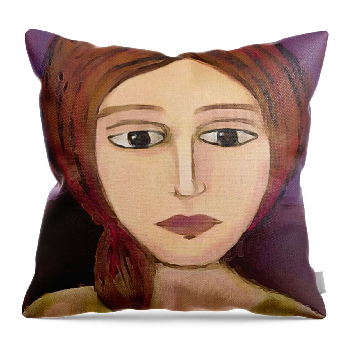 Digital Painting Throw Pillow featuring the digital art Emma by Lisa Noneman
