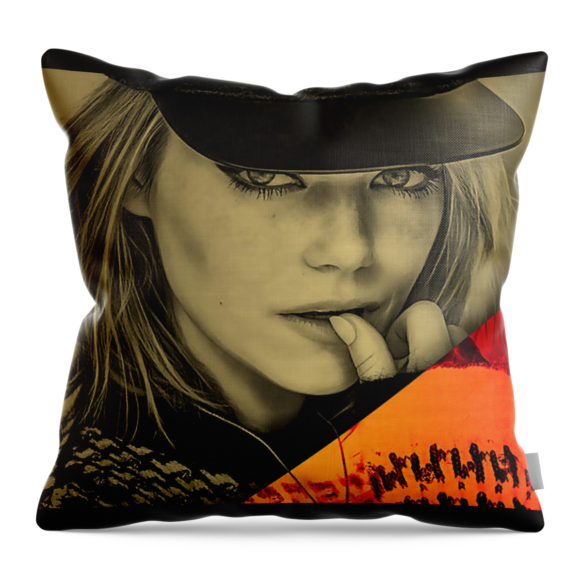 Emma Stone Throw Pillow featuring the mixed media Emma Stone Collection by Marvin Blaine