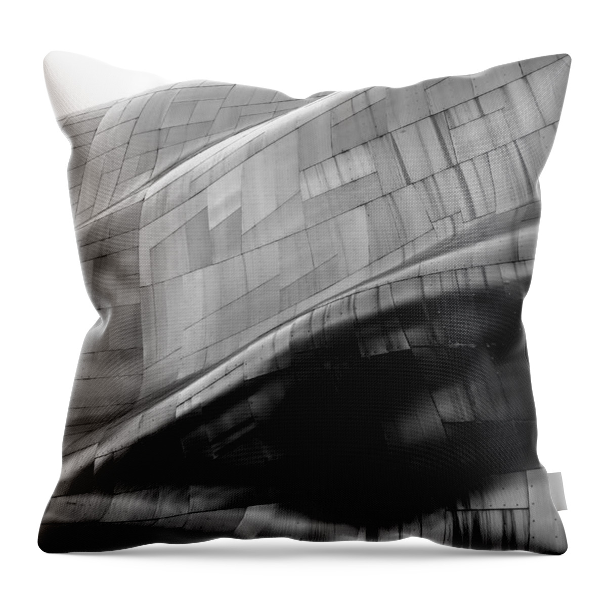 Museum Throw Pillow featuring the photograph MoPOP Black and White 3 by Pelo Blanco Photo