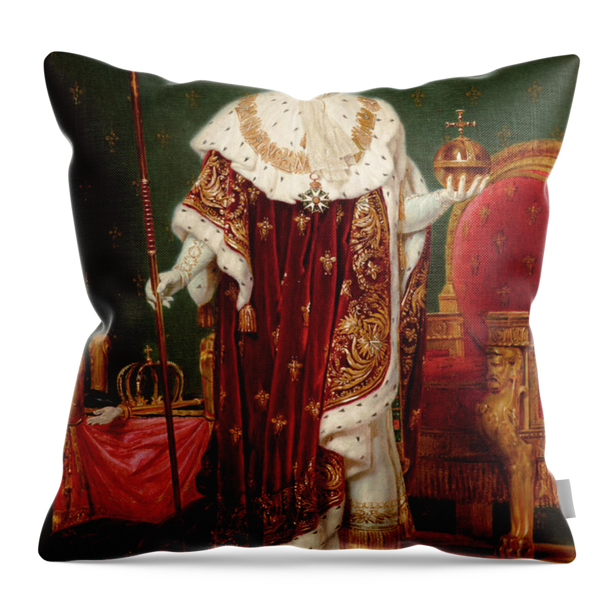 Emperor Napoleon I Throw Pillow featuring the painting Emperor Napoleon I by Jacques-Louis David