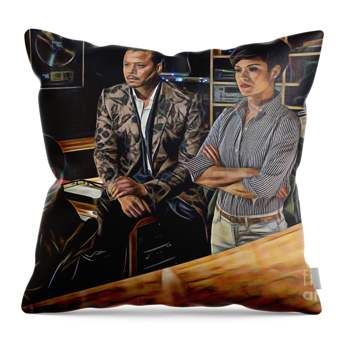 Terrence Howard Throw Pillow featuring the mixed media Empire by Marvin Blaine
