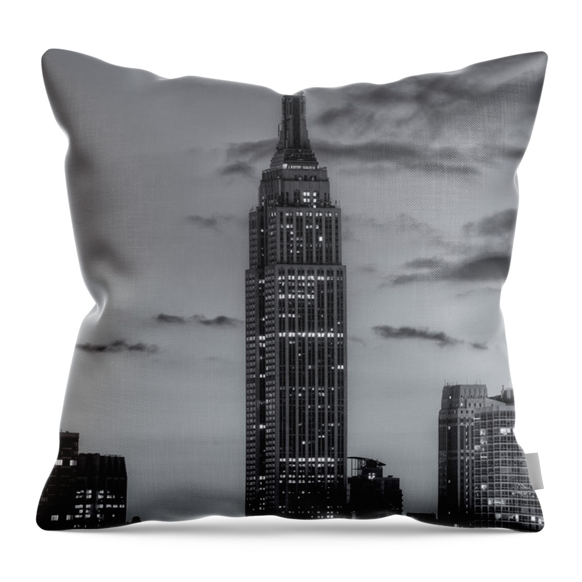 Clarence Holmes Throw Pillow featuring the photograph Empire State Building Morning Twilight IV by Clarence Holmes
