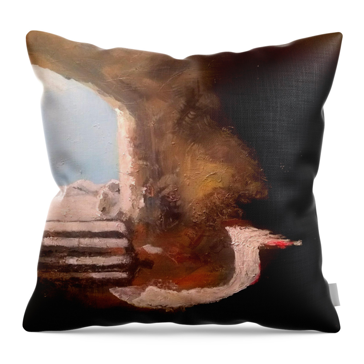Jesus Throw Pillow featuring the painting Empty Tomb by Gary Smith